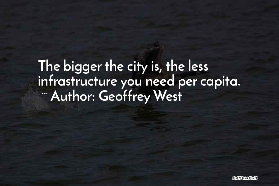 Geoffrey West Quotes: The Bigger The City Is, The Less Infrastructure You Need Per Capita.