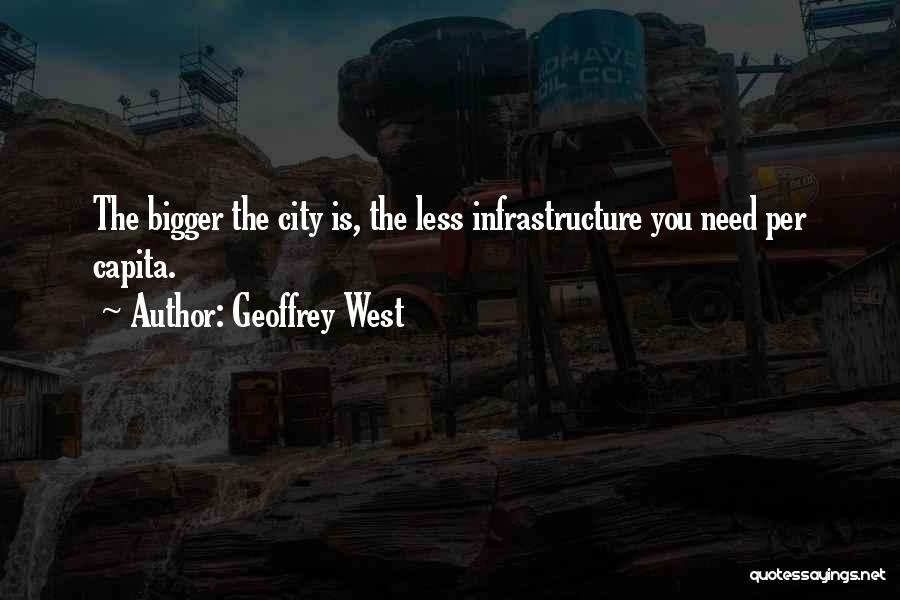 Geoffrey West Quotes: The Bigger The City Is, The Less Infrastructure You Need Per Capita.