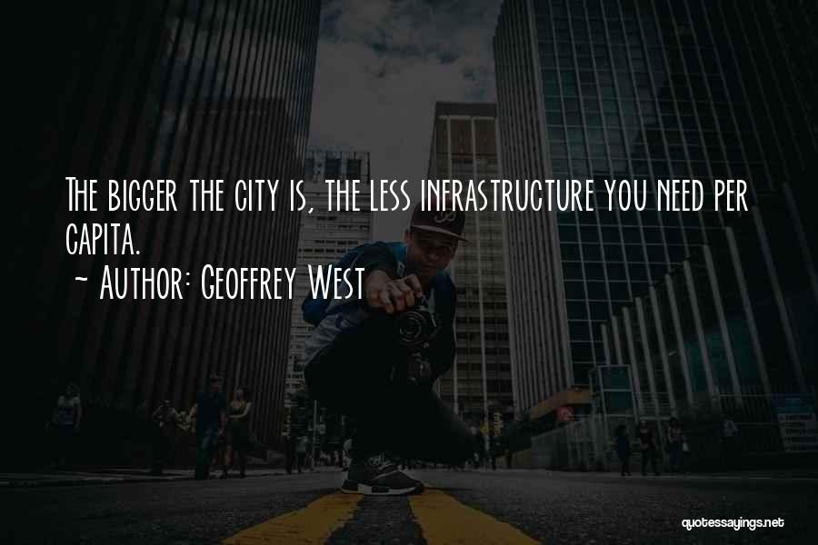 Geoffrey West Quotes: The Bigger The City Is, The Less Infrastructure You Need Per Capita.