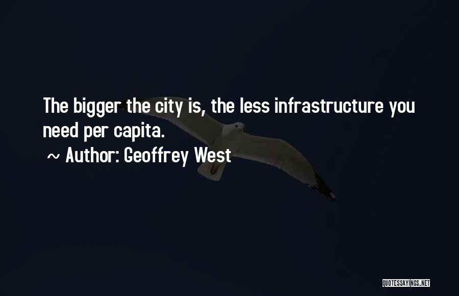 Geoffrey West Quotes: The Bigger The City Is, The Less Infrastructure You Need Per Capita.