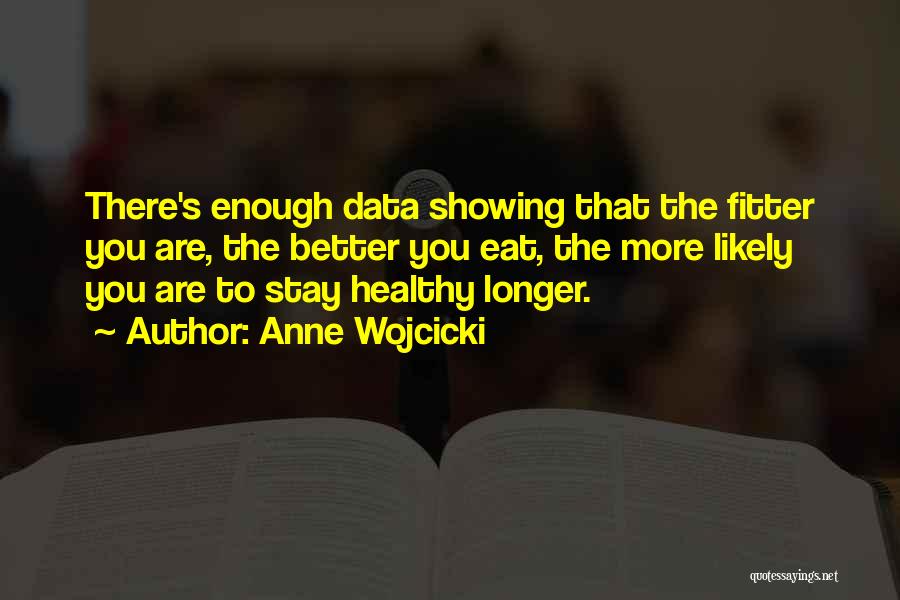 Anne Wojcicki Quotes: There's Enough Data Showing That The Fitter You Are, The Better You Eat, The More Likely You Are To Stay