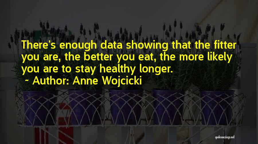 Anne Wojcicki Quotes: There's Enough Data Showing That The Fitter You Are, The Better You Eat, The More Likely You Are To Stay