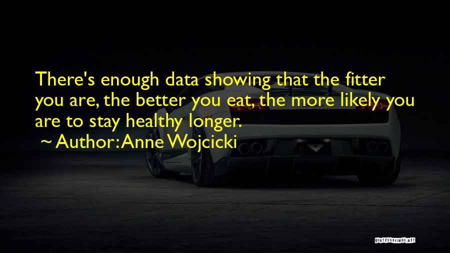 Anne Wojcicki Quotes: There's Enough Data Showing That The Fitter You Are, The Better You Eat, The More Likely You Are To Stay