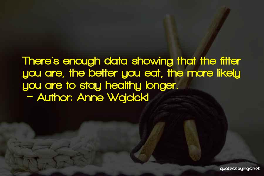 Anne Wojcicki Quotes: There's Enough Data Showing That The Fitter You Are, The Better You Eat, The More Likely You Are To Stay