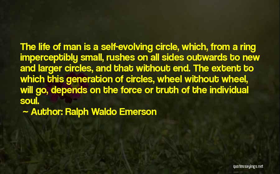 Ralph Waldo Emerson Quotes: The Life Of Man Is A Self-evolving Circle, Which, From A Ring Imperceptibly Small, Rushes On All Sides Outwards To