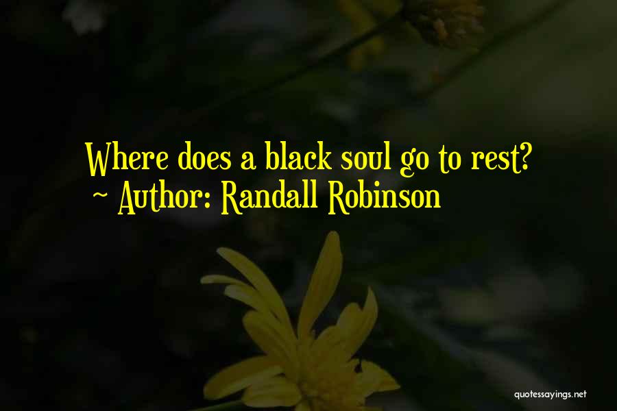 Randall Robinson Quotes: Where Does A Black Soul Go To Rest?