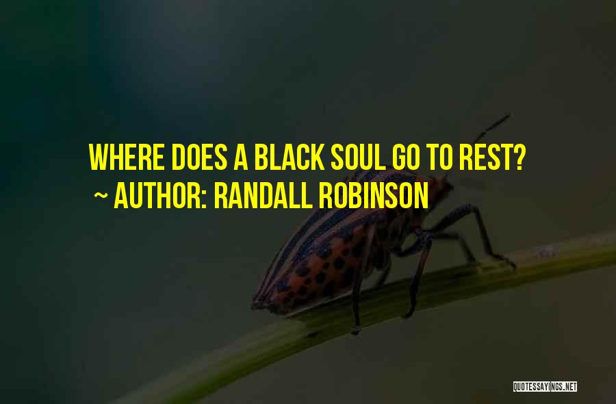 Randall Robinson Quotes: Where Does A Black Soul Go To Rest?