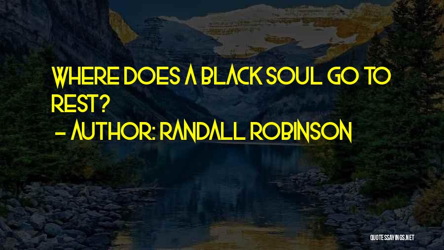 Randall Robinson Quotes: Where Does A Black Soul Go To Rest?