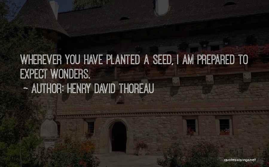 Henry David Thoreau Quotes: Wherever You Have Planted A Seed, I Am Prepared To Expect Wonders.