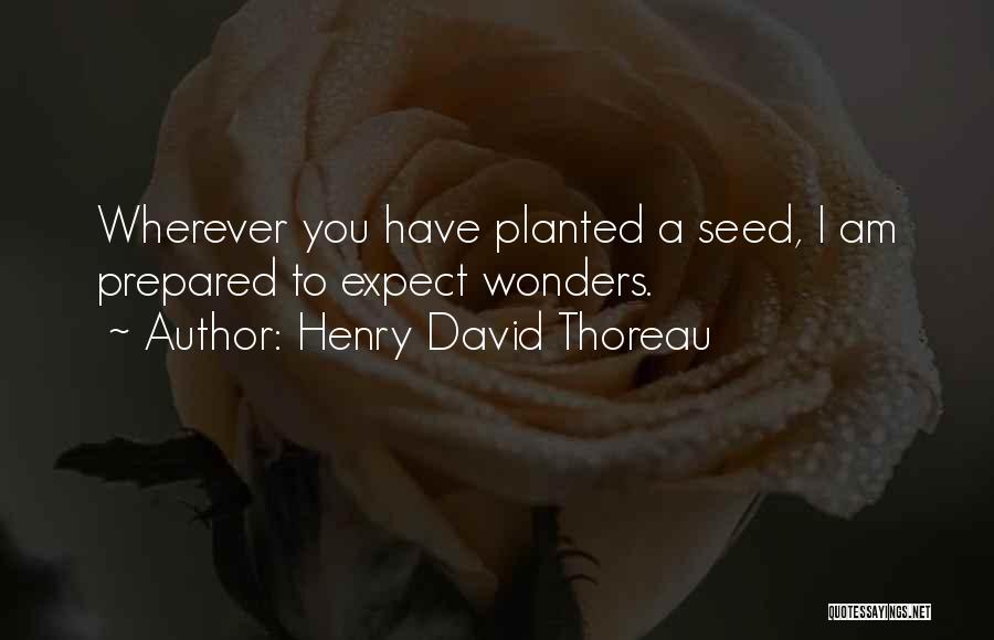 Henry David Thoreau Quotes: Wherever You Have Planted A Seed, I Am Prepared To Expect Wonders.