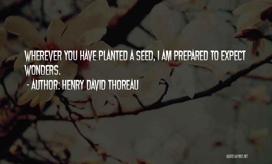 Henry David Thoreau Quotes: Wherever You Have Planted A Seed, I Am Prepared To Expect Wonders.