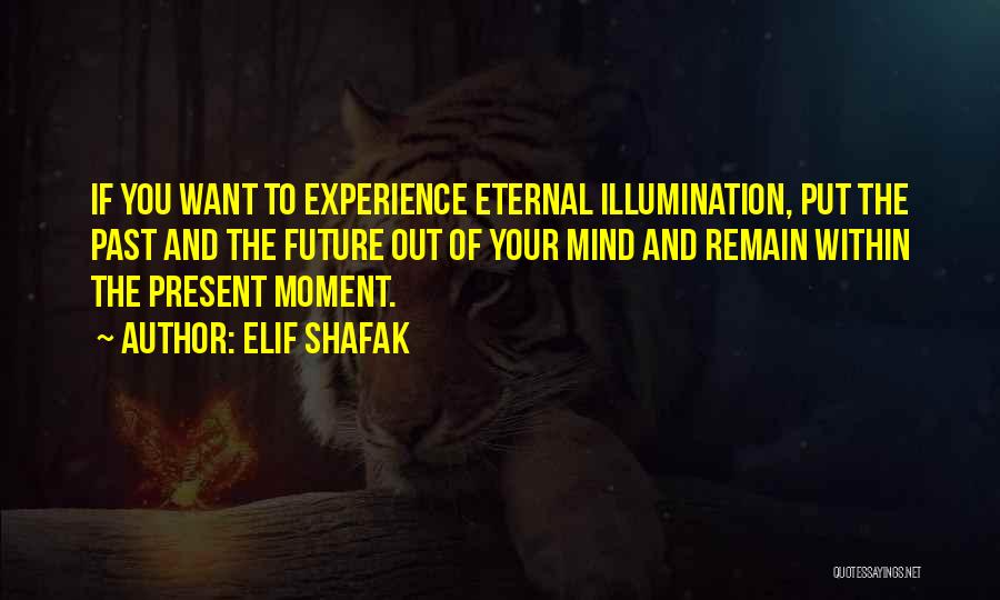 Elif Shafak Quotes: If You Want To Experience Eternal Illumination, Put The Past And The Future Out Of Your Mind And Remain Within