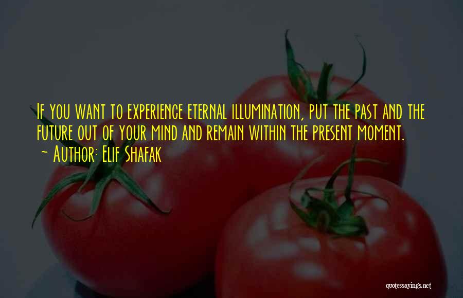 Elif Shafak Quotes: If You Want To Experience Eternal Illumination, Put The Past And The Future Out Of Your Mind And Remain Within