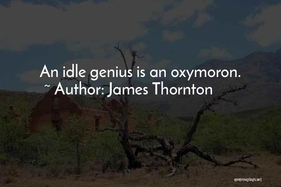 James Thornton Quotes: An Idle Genius Is An Oxymoron.