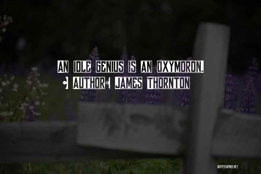 James Thornton Quotes: An Idle Genius Is An Oxymoron.