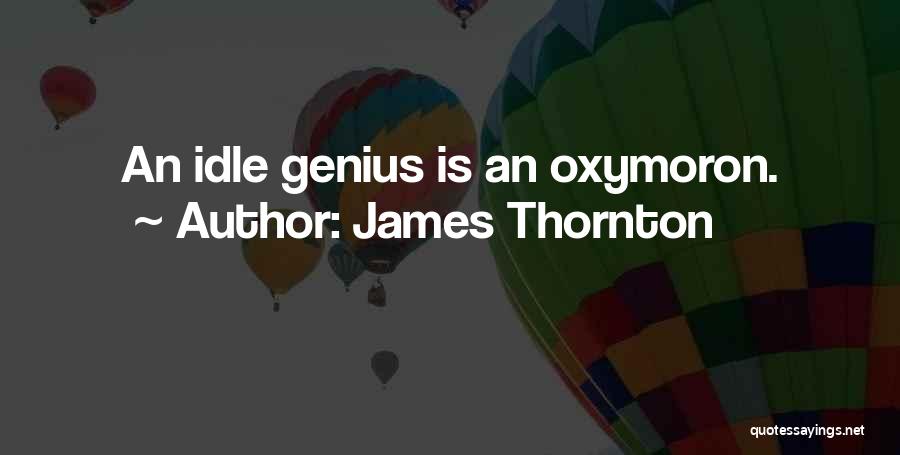 James Thornton Quotes: An Idle Genius Is An Oxymoron.