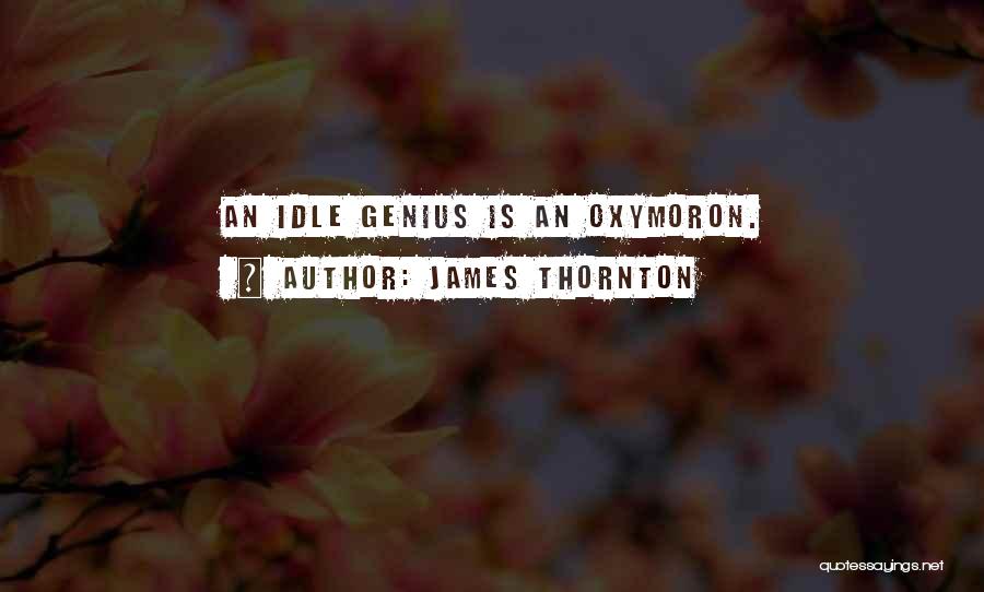 James Thornton Quotes: An Idle Genius Is An Oxymoron.