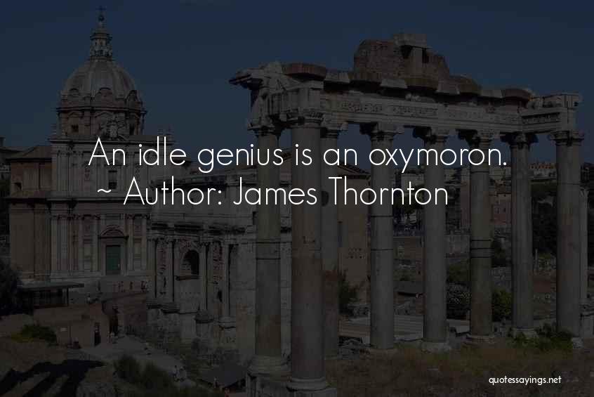 James Thornton Quotes: An Idle Genius Is An Oxymoron.