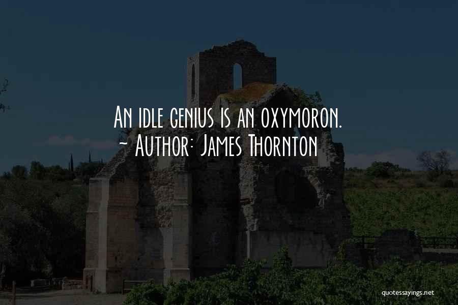 James Thornton Quotes: An Idle Genius Is An Oxymoron.