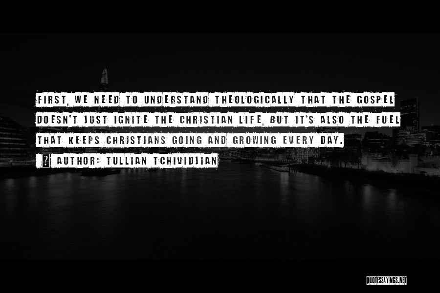 Tullian Tchividjian Quotes: First, We Need To Understand Theologically That The Gospel Doesn't Just Ignite The Christian Life, But It's Also The Fuel