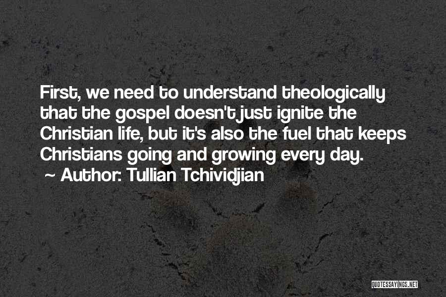 Tullian Tchividjian Quotes: First, We Need To Understand Theologically That The Gospel Doesn't Just Ignite The Christian Life, But It's Also The Fuel