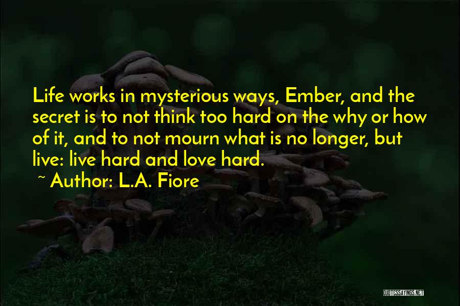 L.A. Fiore Quotes: Life Works In Mysterious Ways, Ember, And The Secret Is To Not Think Too Hard On The Why Or How