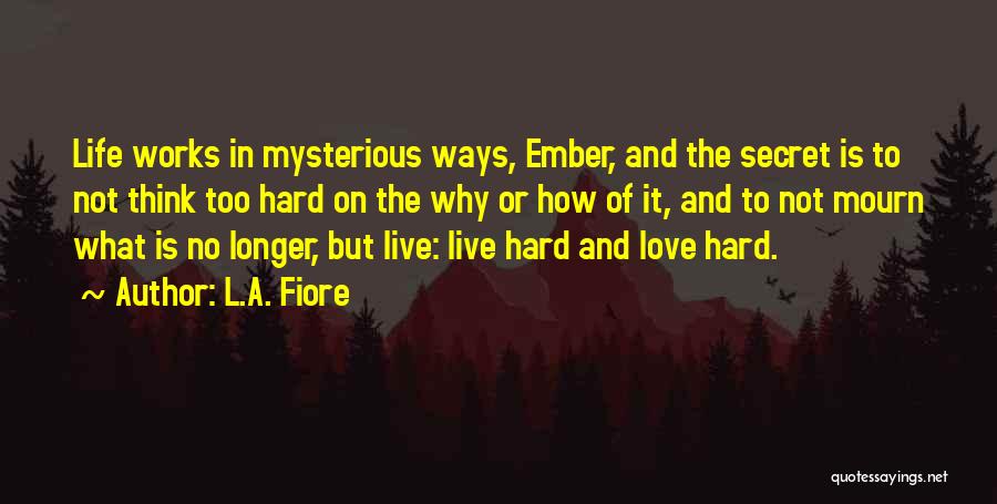 L.A. Fiore Quotes: Life Works In Mysterious Ways, Ember, And The Secret Is To Not Think Too Hard On The Why Or How