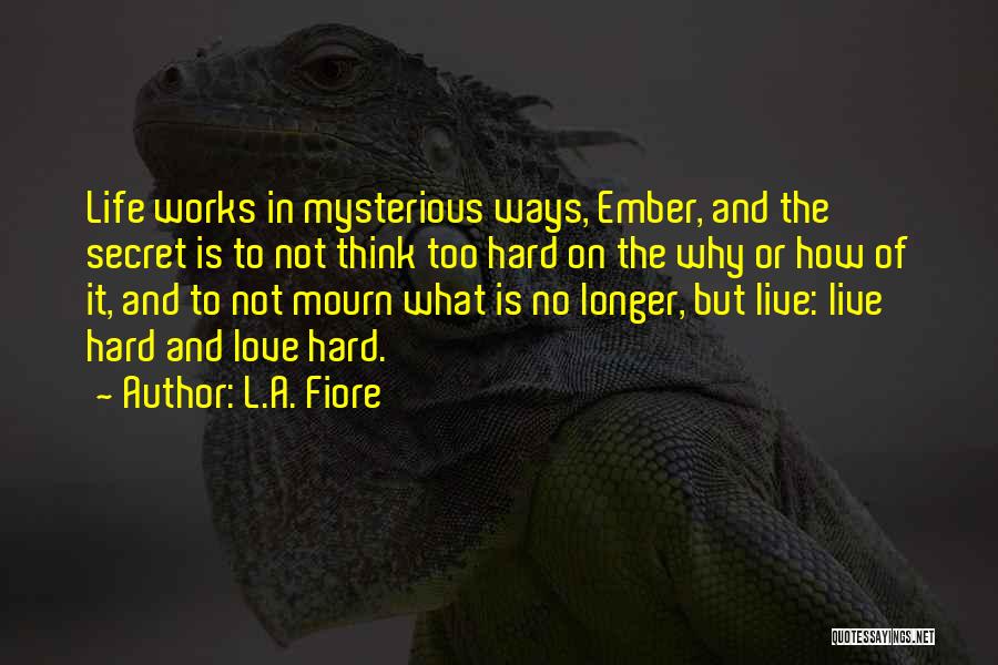 L.A. Fiore Quotes: Life Works In Mysterious Ways, Ember, And The Secret Is To Not Think Too Hard On The Why Or How