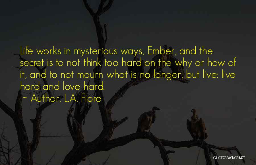 L.A. Fiore Quotes: Life Works In Mysterious Ways, Ember, And The Secret Is To Not Think Too Hard On The Why Or How