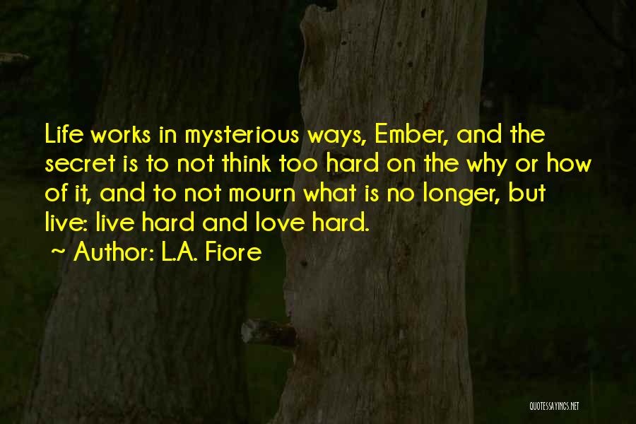 L.A. Fiore Quotes: Life Works In Mysterious Ways, Ember, And The Secret Is To Not Think Too Hard On The Why Or How