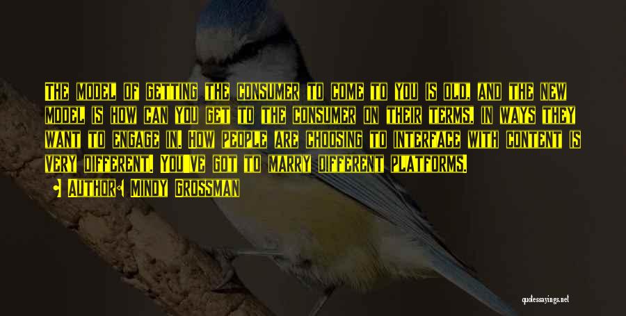 Mindy Grossman Quotes: The Model Of Getting The Consumer To Come To You Is Old, And The New Model Is How Can You