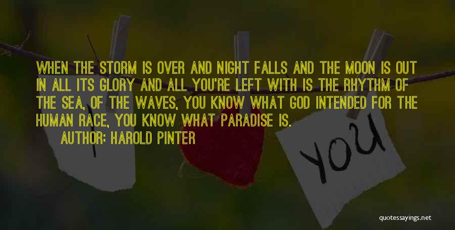 Harold Pinter Quotes: When The Storm Is Over And Night Falls And The Moon Is Out In All Its Glory And All You're