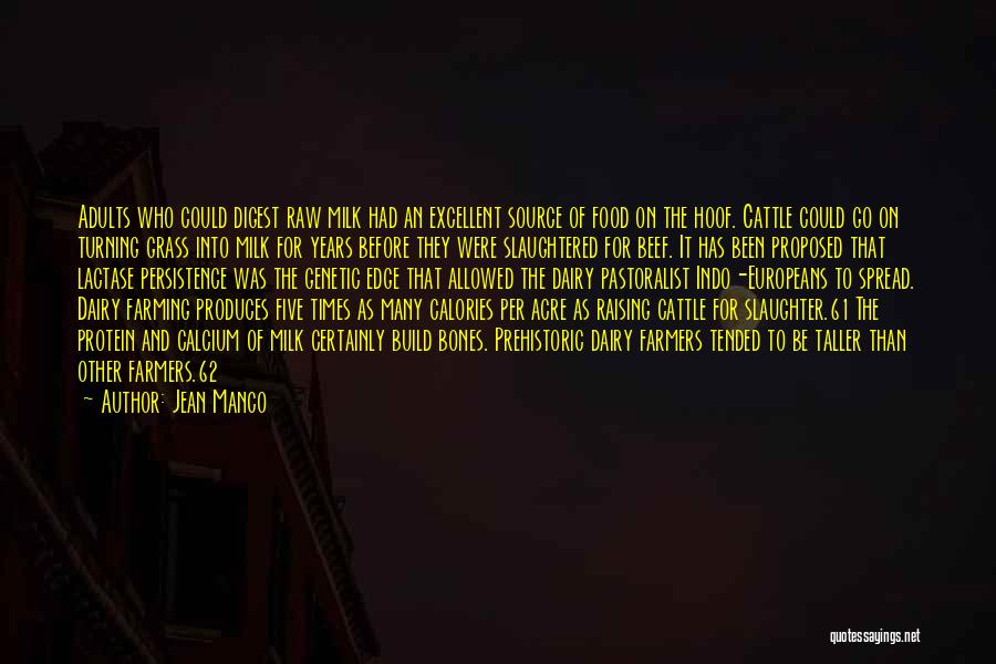 Jean Manco Quotes: Adults Who Could Digest Raw Milk Had An Excellent Source Of Food On The Hoof. Cattle Could Go On Turning