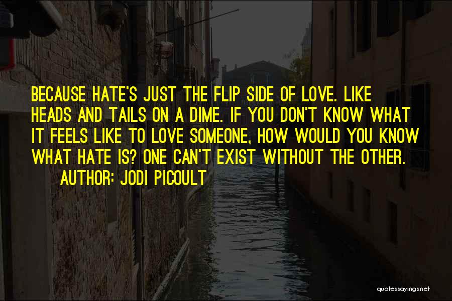 Jodi Picoult Quotes: Because Hate's Just The Flip Side Of Love. Like Heads And Tails On A Dime. If You Don't Know What