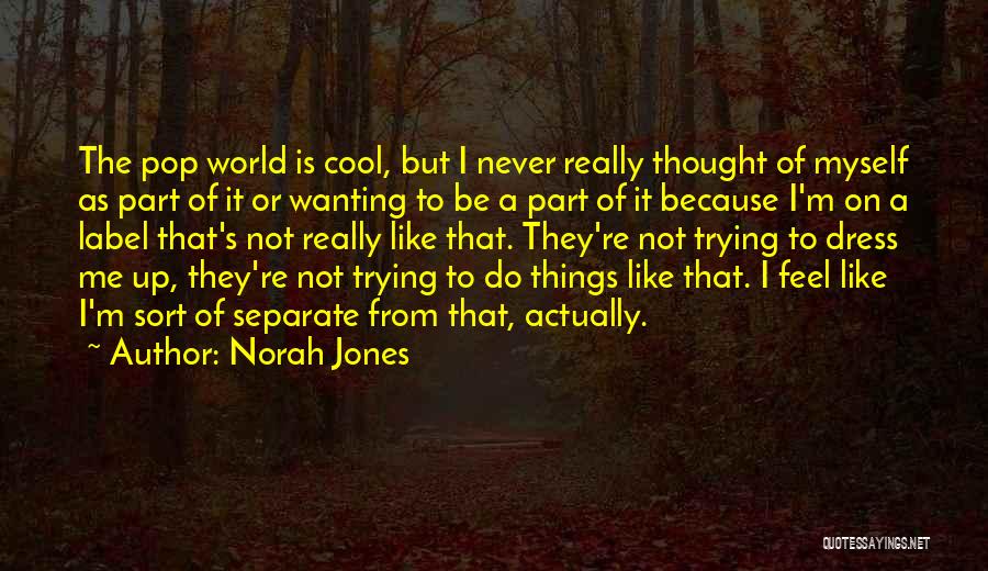 Norah Jones Quotes: The Pop World Is Cool, But I Never Really Thought Of Myself As Part Of It Or Wanting To Be