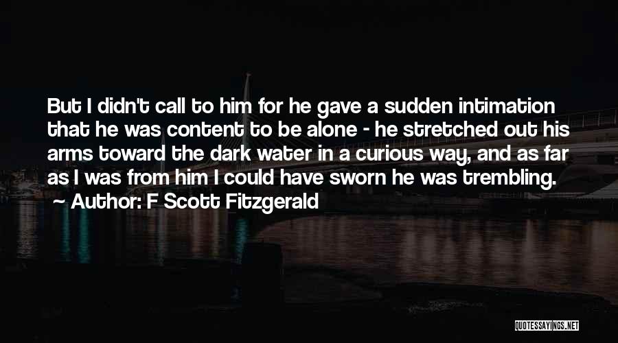 F Scott Fitzgerald Quotes: But I Didn't Call To Him For He Gave A Sudden Intimation That He Was Content To Be Alone -