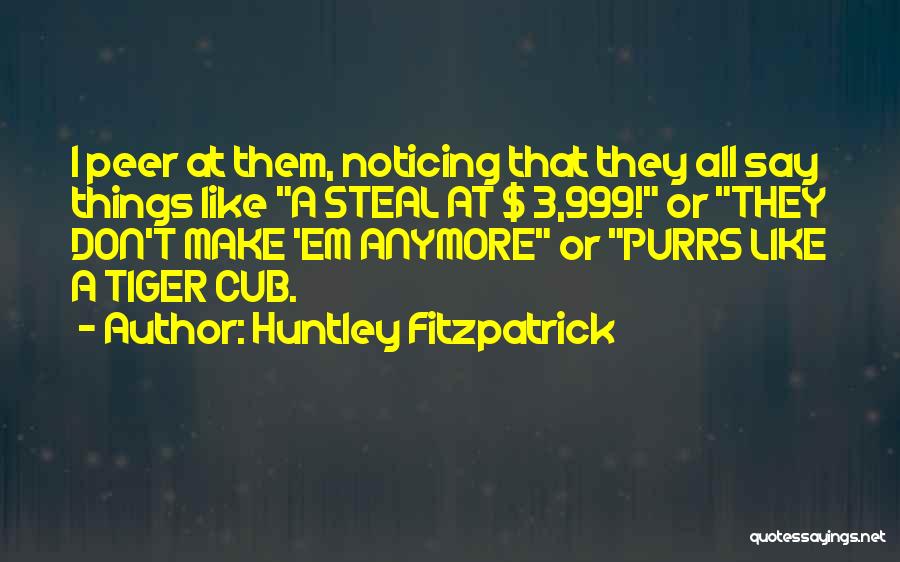 Huntley Fitzpatrick Quotes: I Peer At Them, Noticing That They All Say Things Like A Steal At $ 3,999! Or They Don't Make