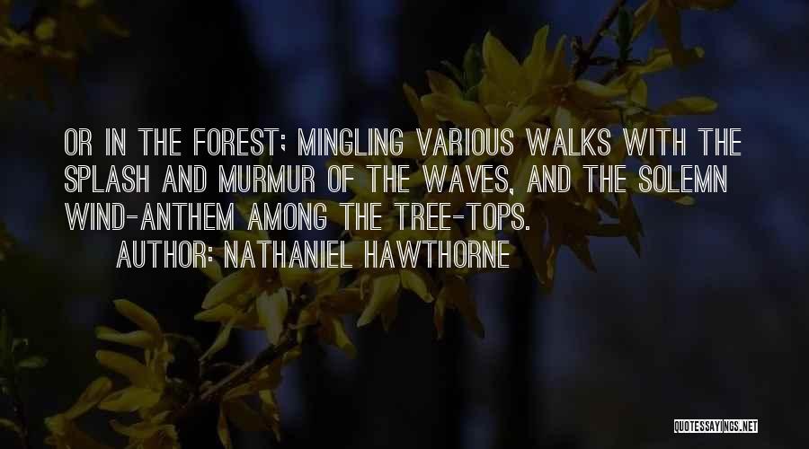 Nathaniel Hawthorne Quotes: Or In The Forest; Mingling Various Walks With The Splash And Murmur Of The Waves, And The Solemn Wind-anthem Among