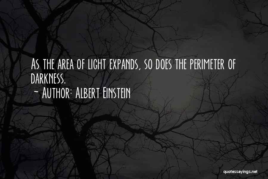 Albert Einstein Quotes: As The Area Of Light Expands, So Does The Perimeter Of Darkness.