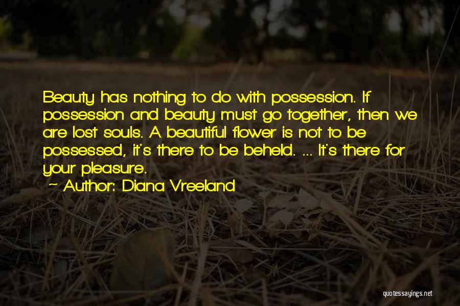Diana Vreeland Quotes: Beauty Has Nothing To Do With Possession. If Possession And Beauty Must Go Together, Then We Are Lost Souls. A