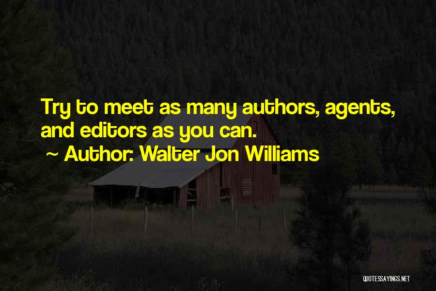 Walter Jon Williams Quotes: Try To Meet As Many Authors, Agents, And Editors As You Can.