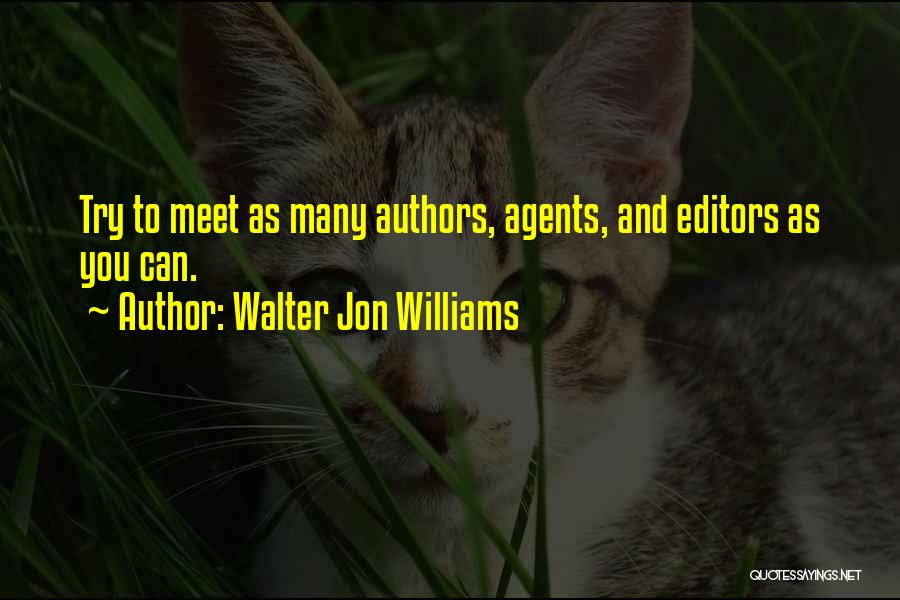 Walter Jon Williams Quotes: Try To Meet As Many Authors, Agents, And Editors As You Can.