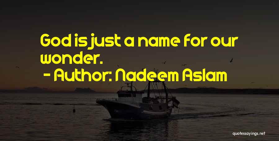 Nadeem Aslam Quotes: God Is Just A Name For Our Wonder.