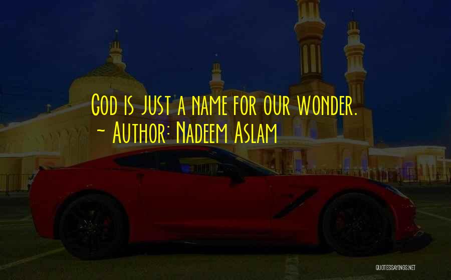 Nadeem Aslam Quotes: God Is Just A Name For Our Wonder.
