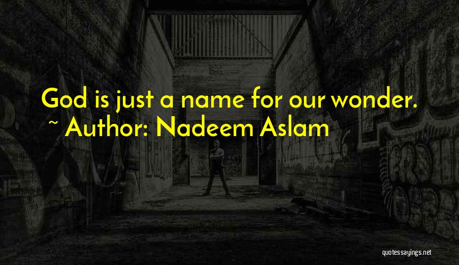 Nadeem Aslam Quotes: God Is Just A Name For Our Wonder.