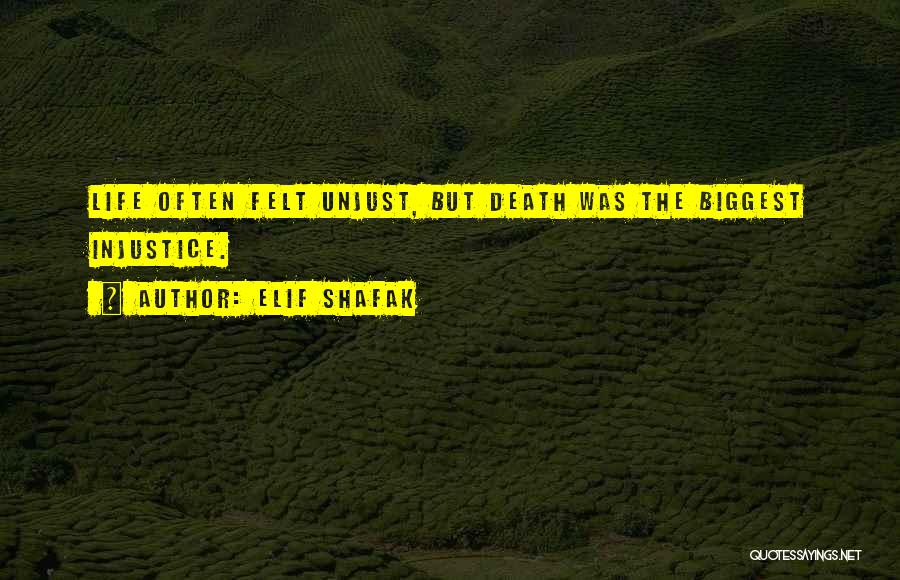 Elif Shafak Quotes: Life Often Felt Unjust, But Death Was The Biggest Injustice.