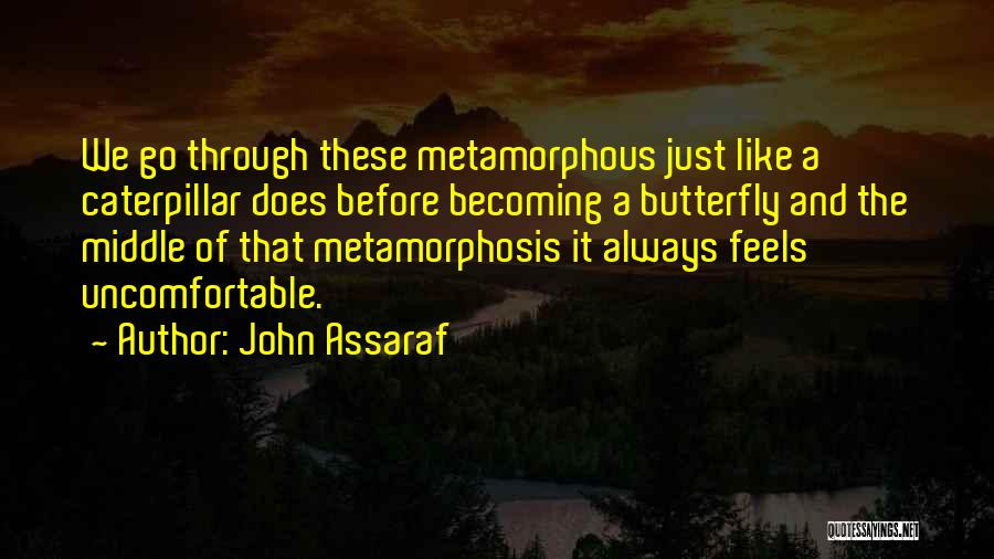 John Assaraf Quotes: We Go Through These Metamorphous Just Like A Caterpillar Does Before Becoming A Butterfly And The Middle Of That Metamorphosis