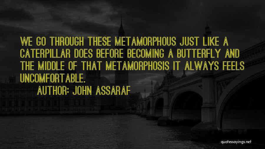 John Assaraf Quotes: We Go Through These Metamorphous Just Like A Caterpillar Does Before Becoming A Butterfly And The Middle Of That Metamorphosis