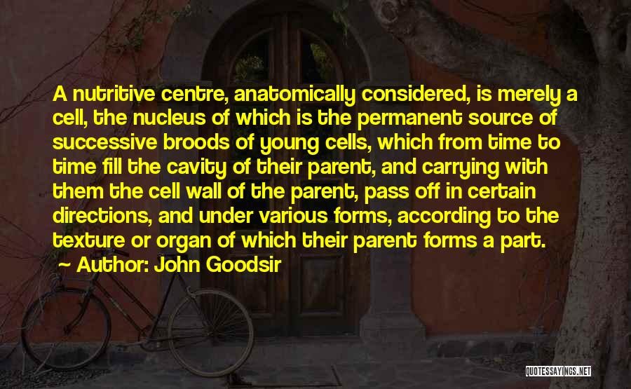 John Goodsir Quotes: A Nutritive Centre, Anatomically Considered, Is Merely A Cell, The Nucleus Of Which Is The Permanent Source Of Successive Broods