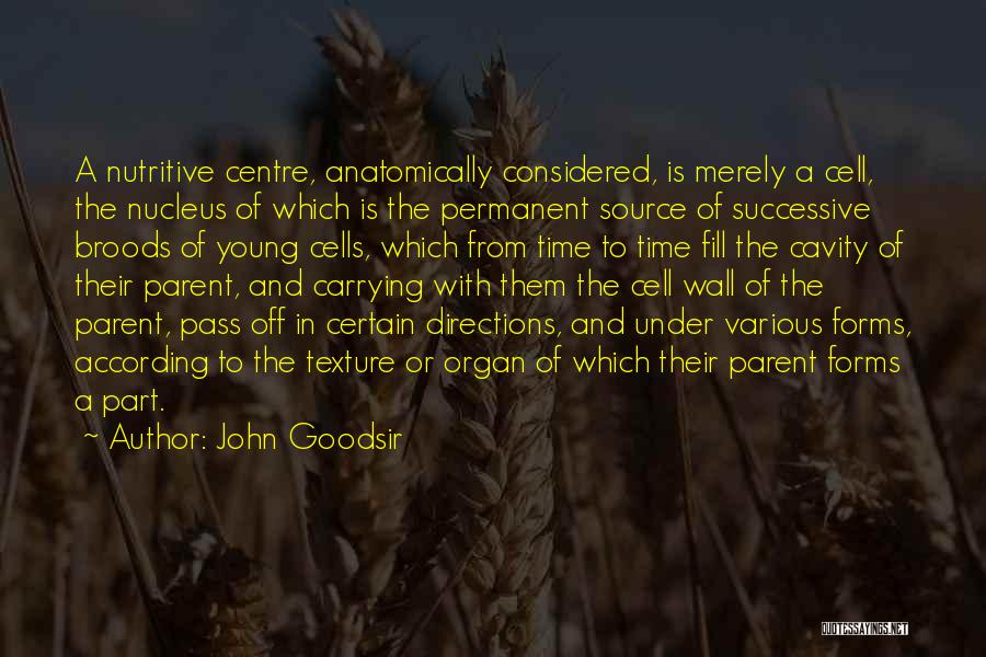 John Goodsir Quotes: A Nutritive Centre, Anatomically Considered, Is Merely A Cell, The Nucleus Of Which Is The Permanent Source Of Successive Broods